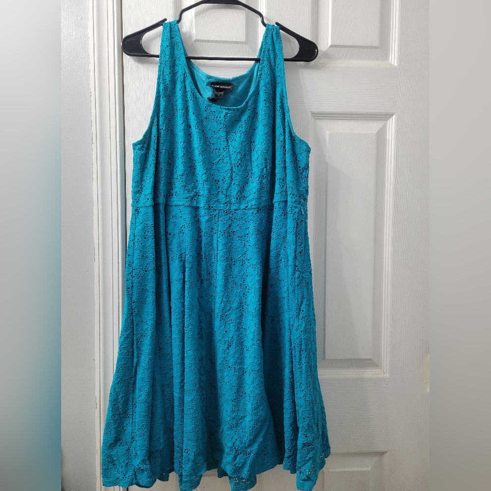 Lane Bryant Turquoise Lace Midi Dress